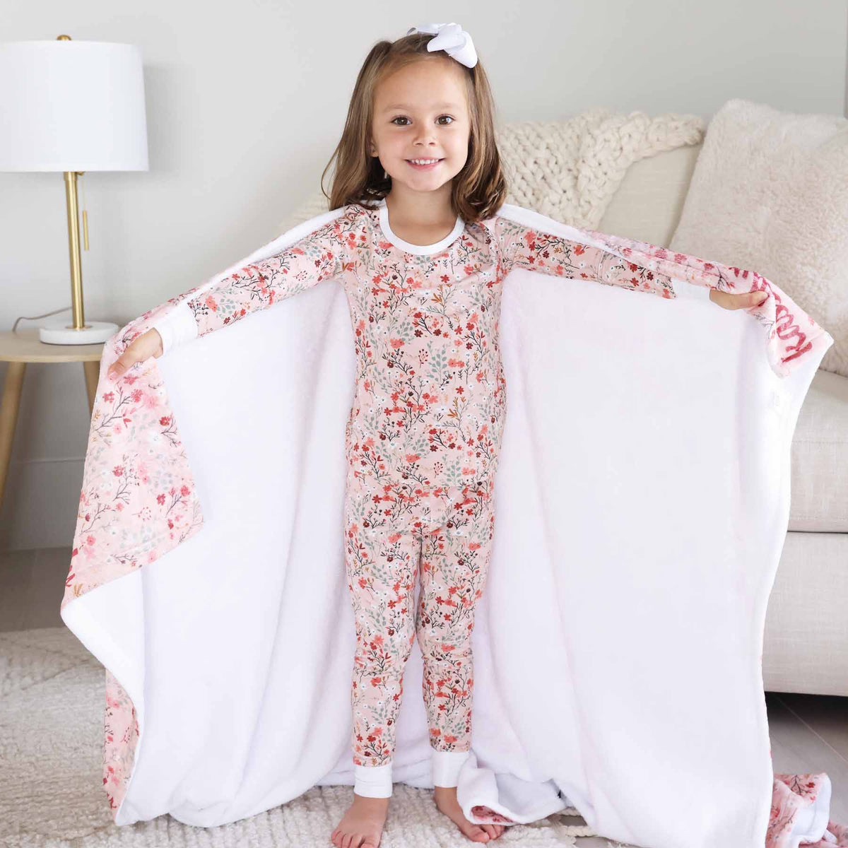 Autumn Blooms Personalized Kids Blanket