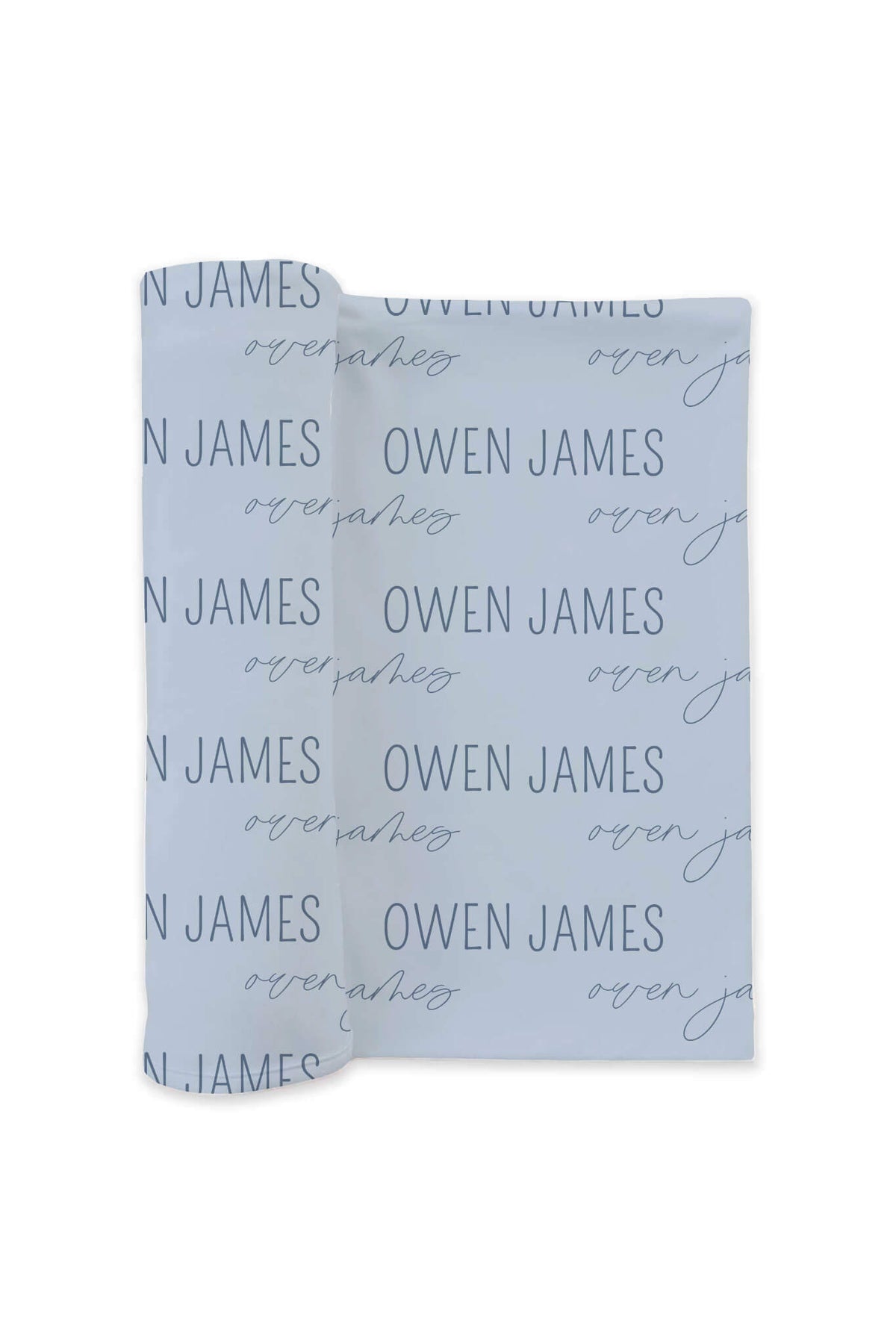Personalized Baby Blue Baby Name Swaddle Blanket