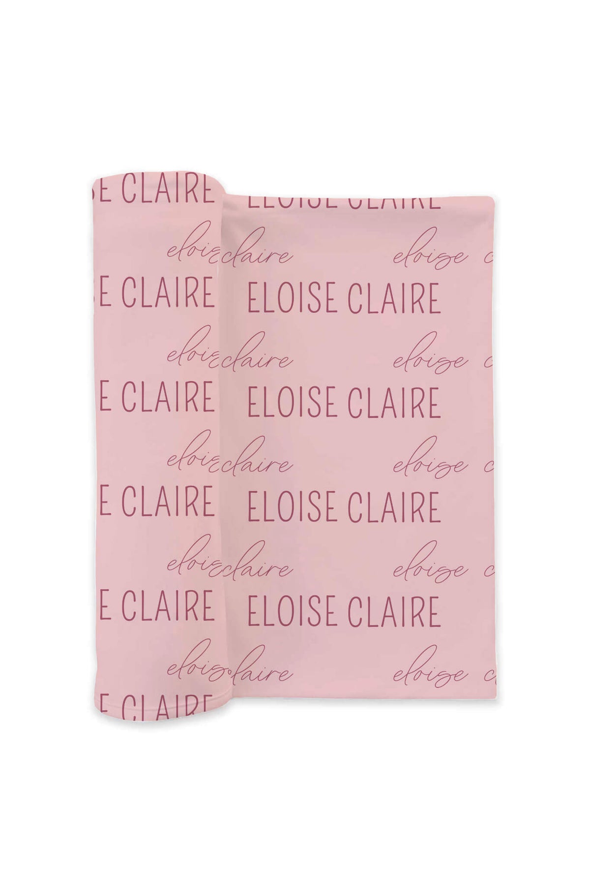 Personalized Baby Pink Baby Name Swaddle Blanket
