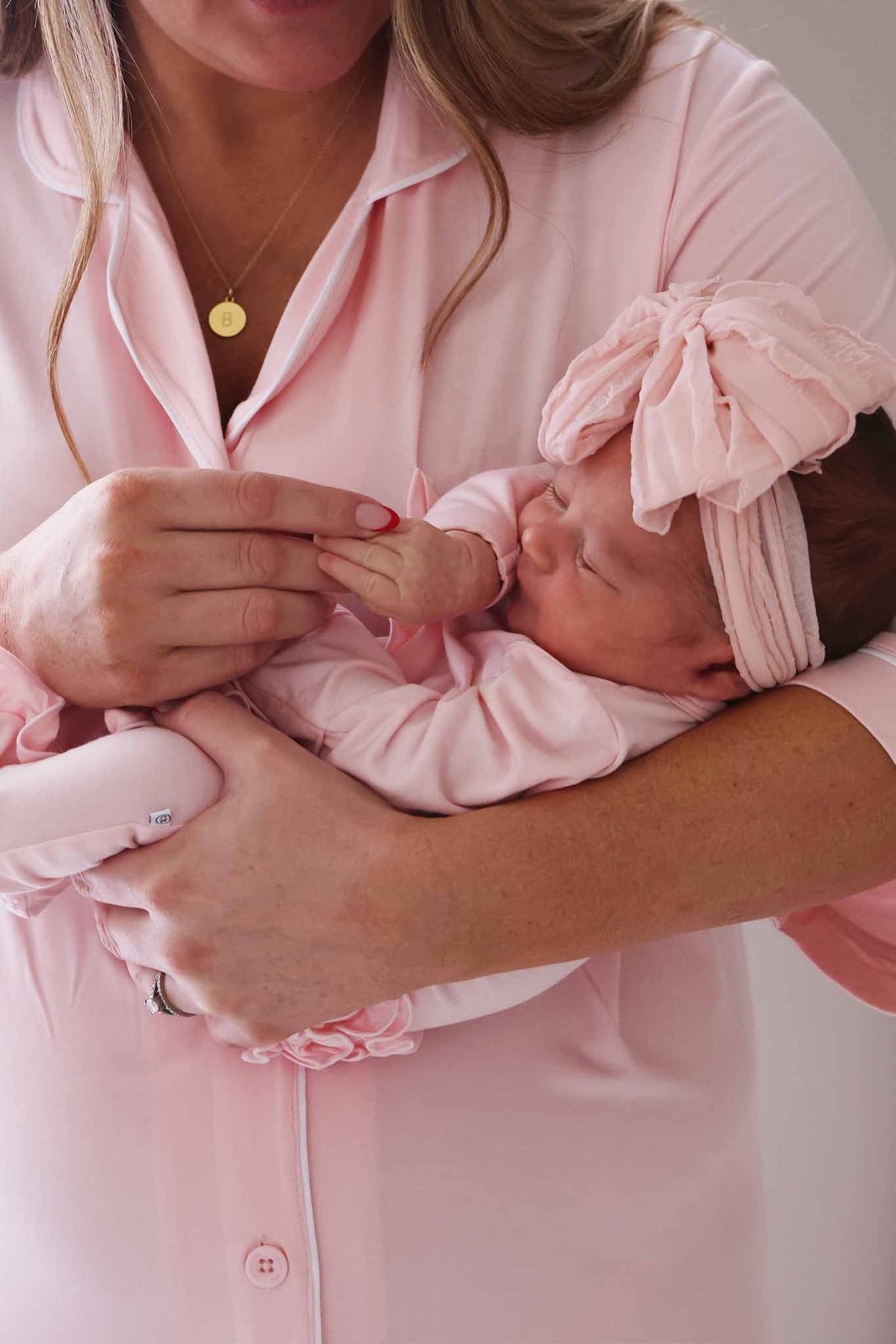 Baby Pink Bamboo Ruffle Zipper Footie