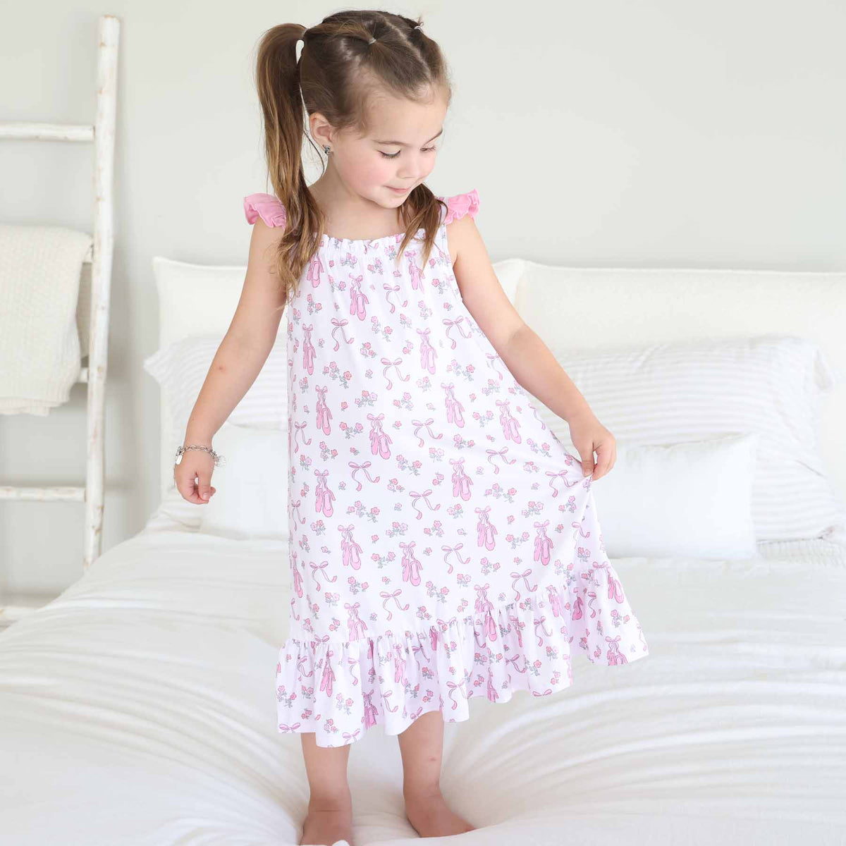 Girls' Full Length Ruffle Nightgown | Ballet Dreams