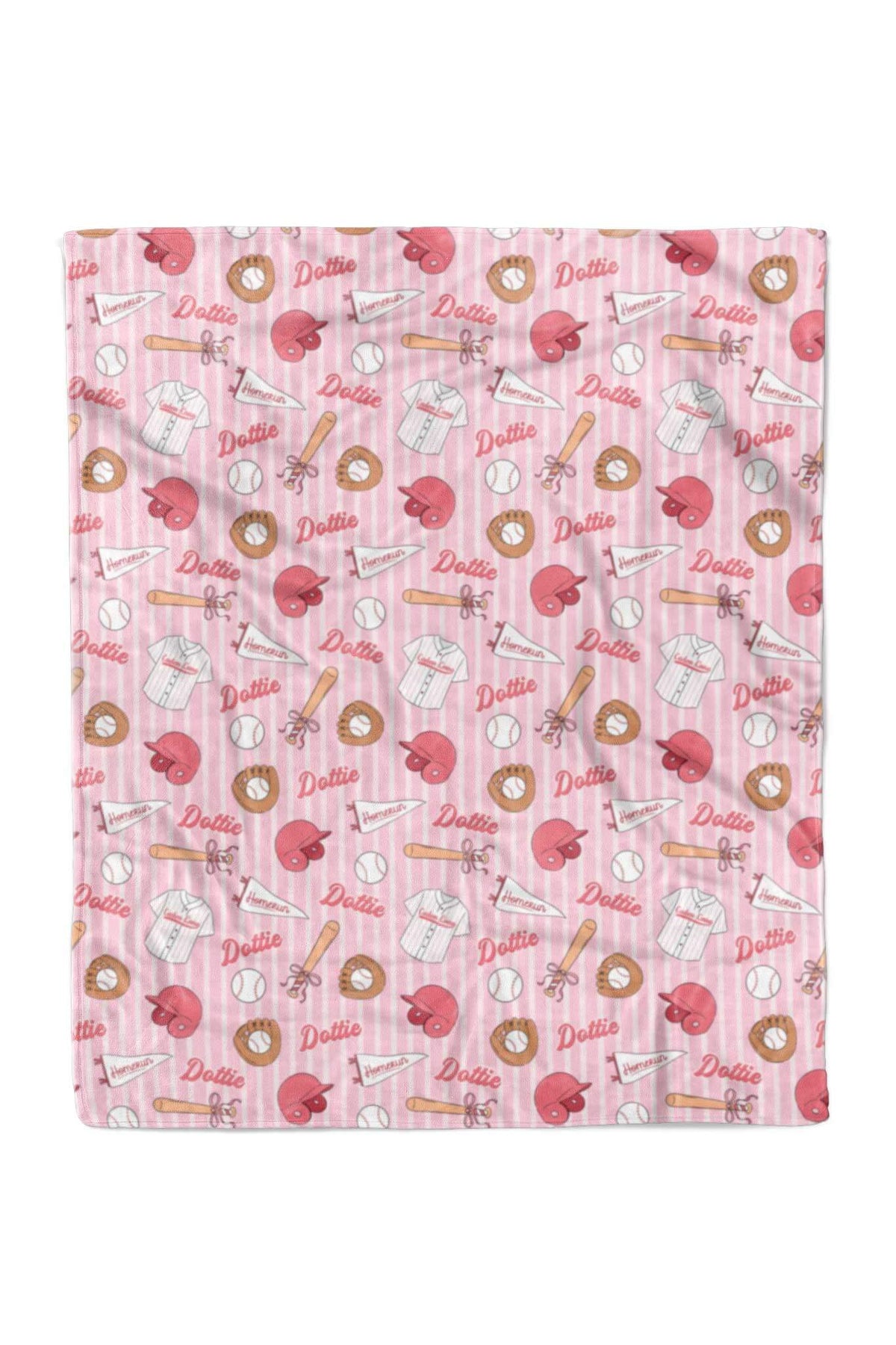 Ballpark Babes Personalized Kids Blanket