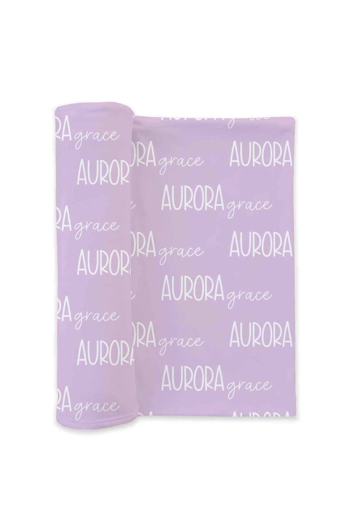 Personalized Baby Name Swaddle Blanket Font Duo | Barely Orchid