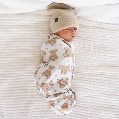 Beary Sweet Personalized Swaddle Blanket