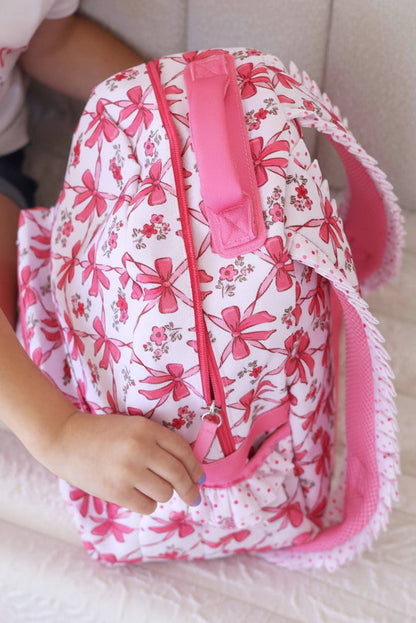 Kids Embroidered Ruffle Backpack | Bow Besties