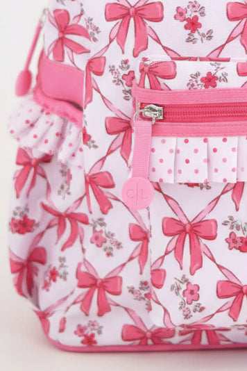 Kids Embroidered Ruffle Backpack | Bow Besties