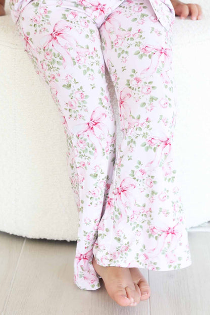 Girl's Two Piece Flare Lounge Set | Bows in Bloom