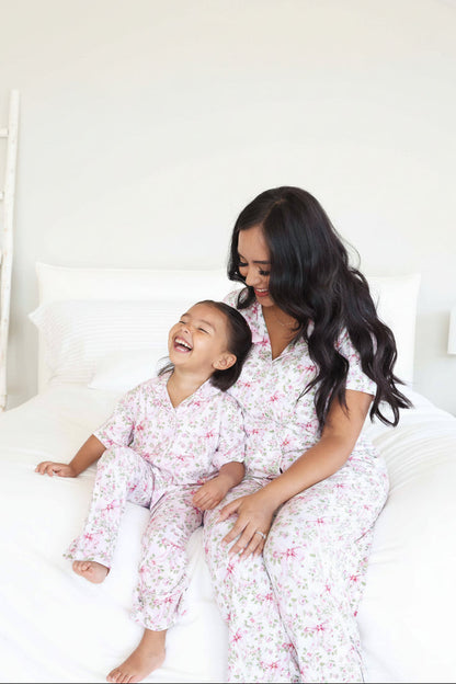 Girl's Two Piece Flare Lounge Set | Bows in Bloom