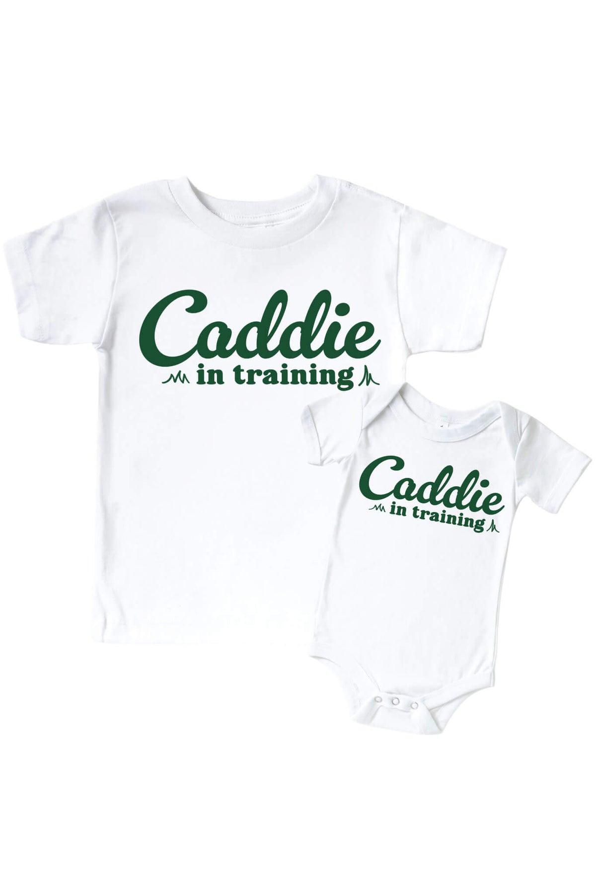 Caddie In Training Graphic Bodysuit & Kids Tee | White