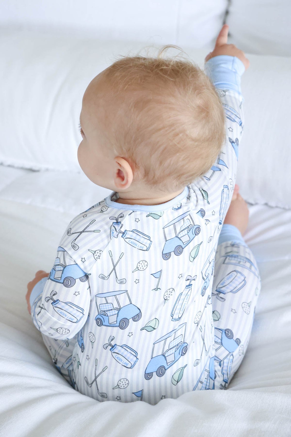 Convertible Bamboo Zip Romper | Caddie Crew Blue