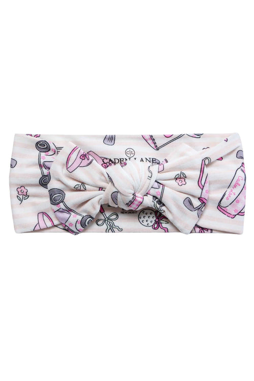Knit Large Bow Headwrap | Caddie Crew Pink