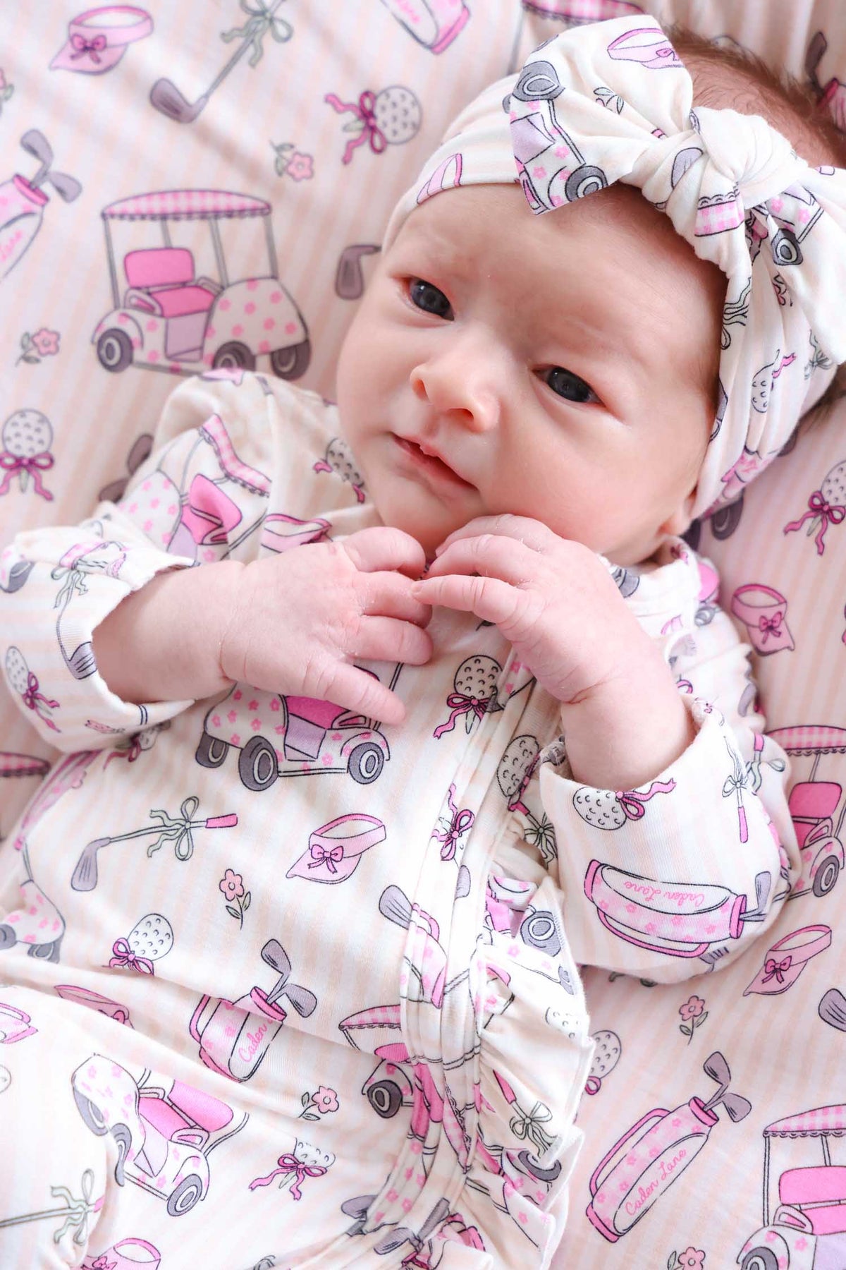 Knit Large Bow Headwrap | Caddie Crew Pink