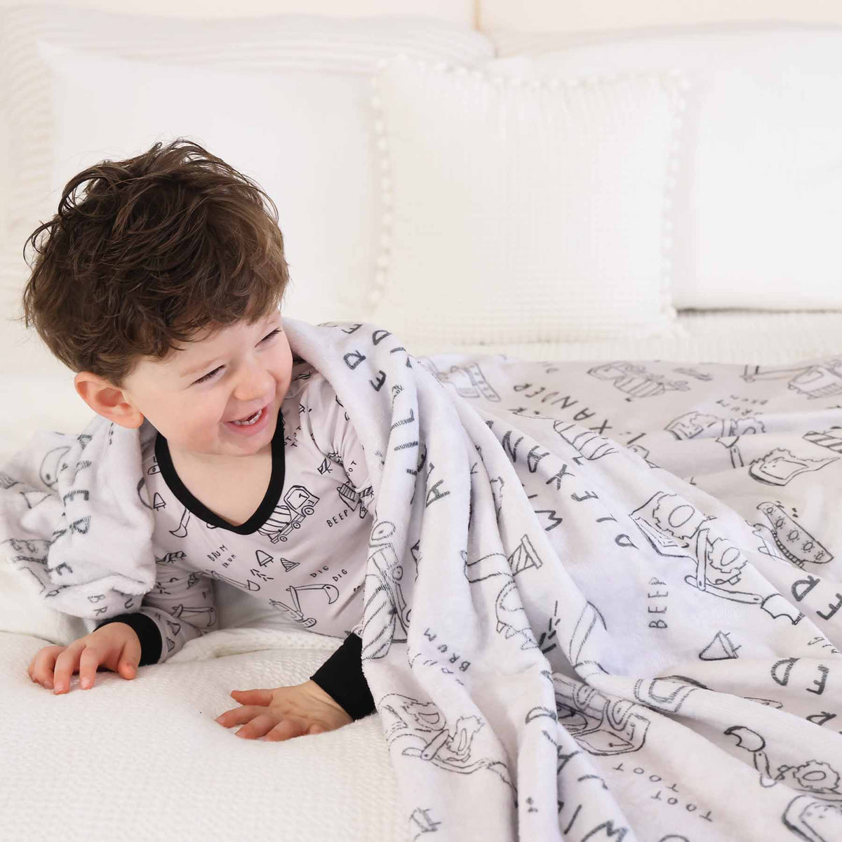 Doodle Dozers Personalized Kids Blanket