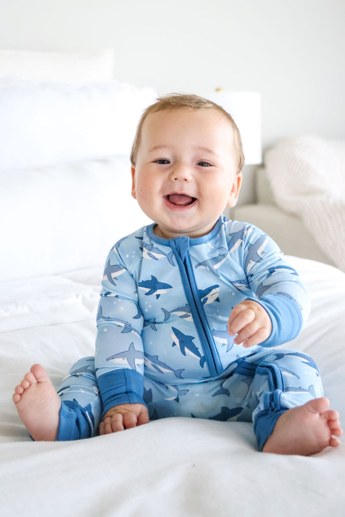 Convertible Bamboo Zip Romper | Fin Friends
