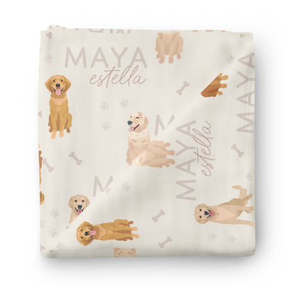 Personalized Baby Name Swaddle Blanket | Dog Breeds