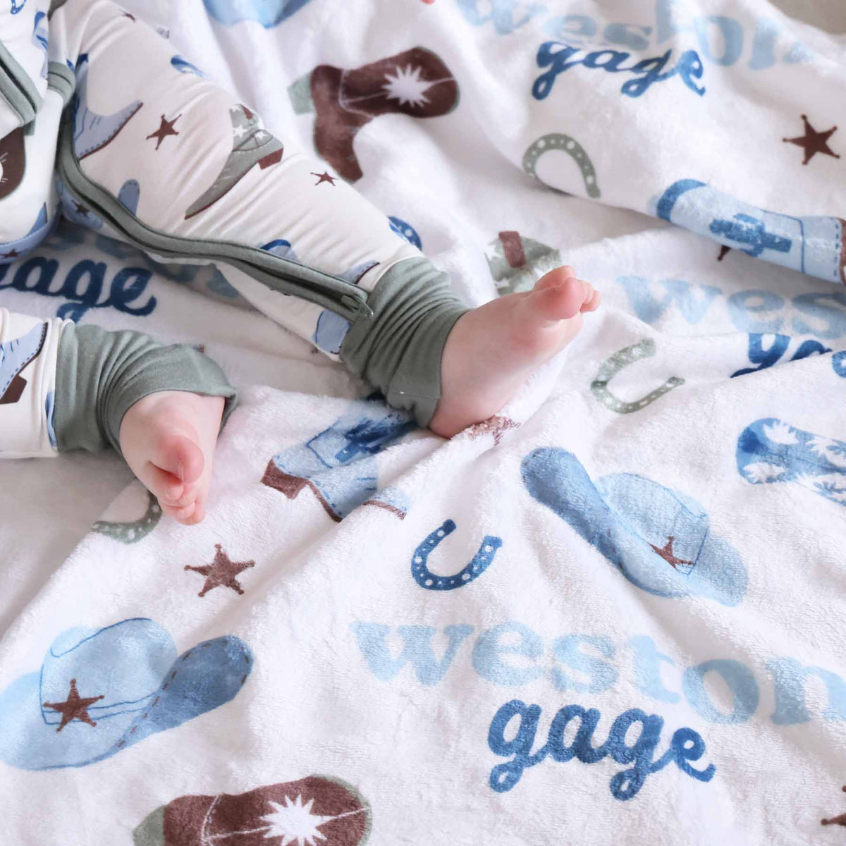 Boot Scootin' Personalized Kids Blanket