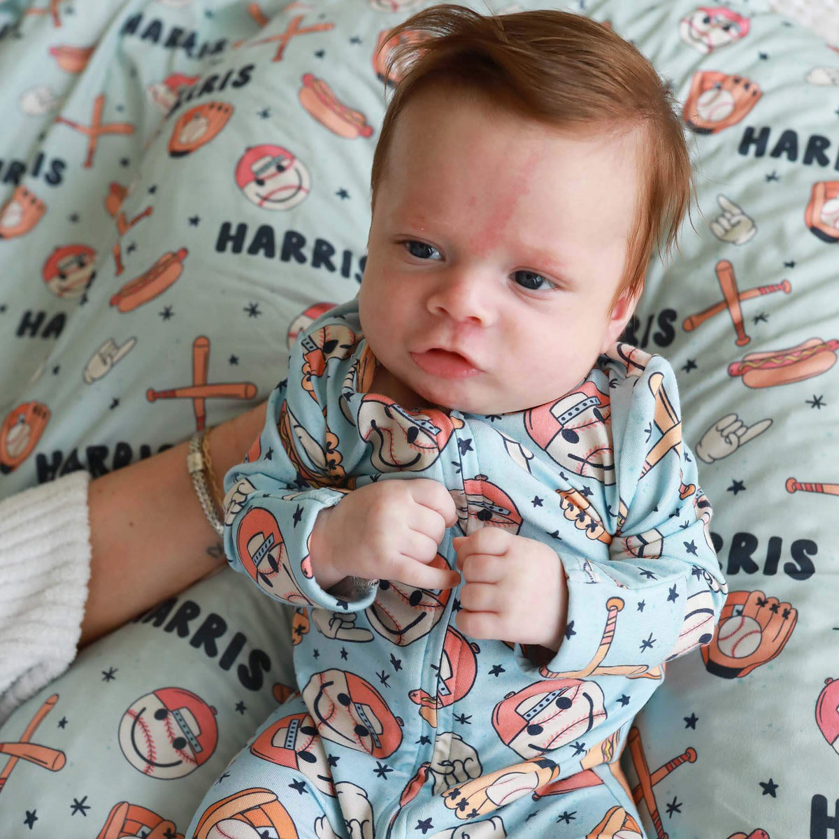Home Run Personalized Swaddle Blanket