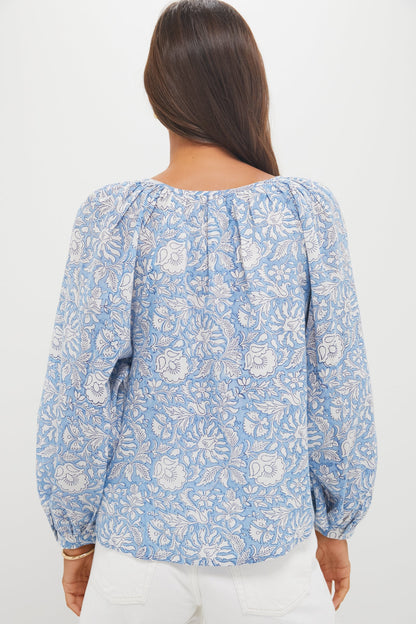 Arbor Blissful Blue Organic Frances Blouse