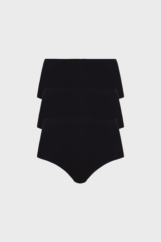 Black Classic High Rise Bikini 3 Pack
