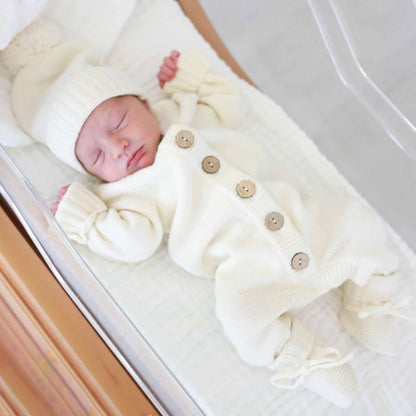 Knit Sweater Button Romper | Ivory