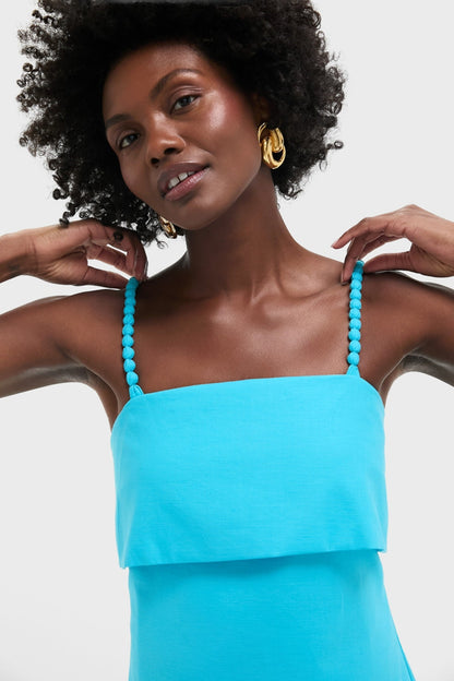 Aqua Linen Azura Midi Dress