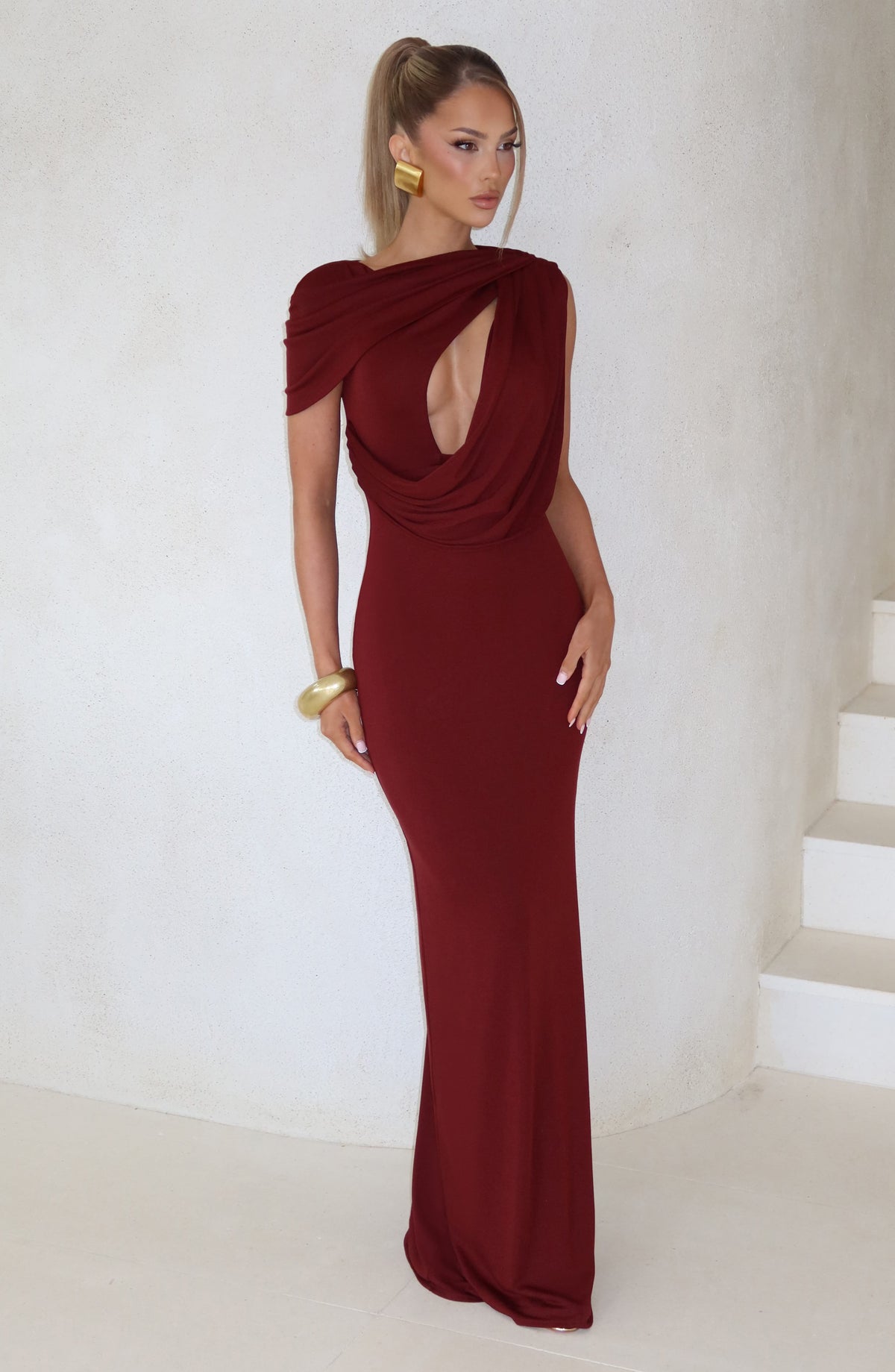 Kalina Maxi Dress - Cherry Lacquer