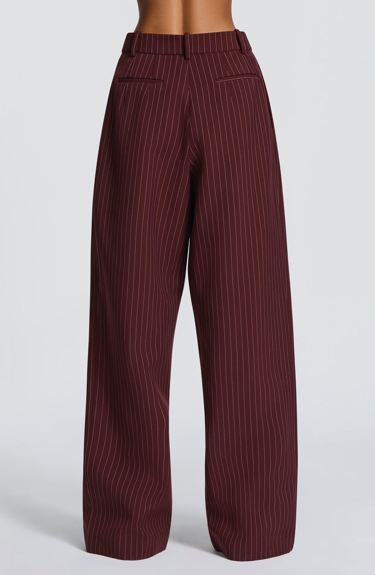 Kirsty Pants - Burgundy Pinstripe