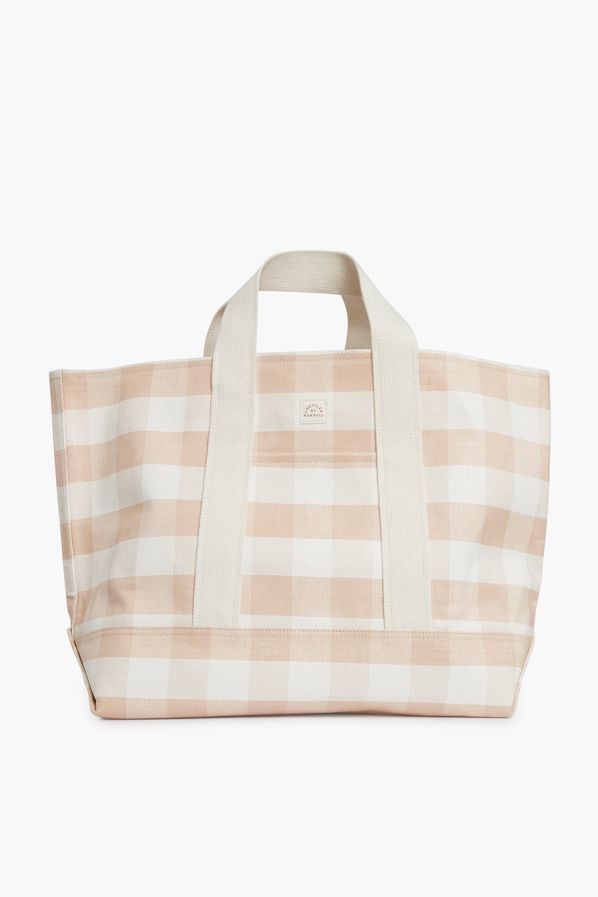 Blush Gingham Bodie Woven Leather Oversized Open Tote