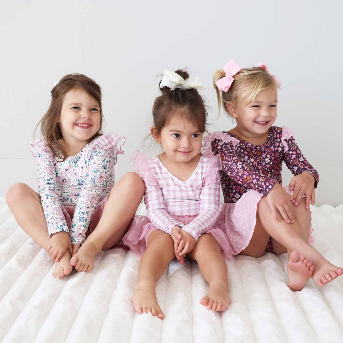 Long Sleeve Velvet Skirt Leotard | Mauve Meadow