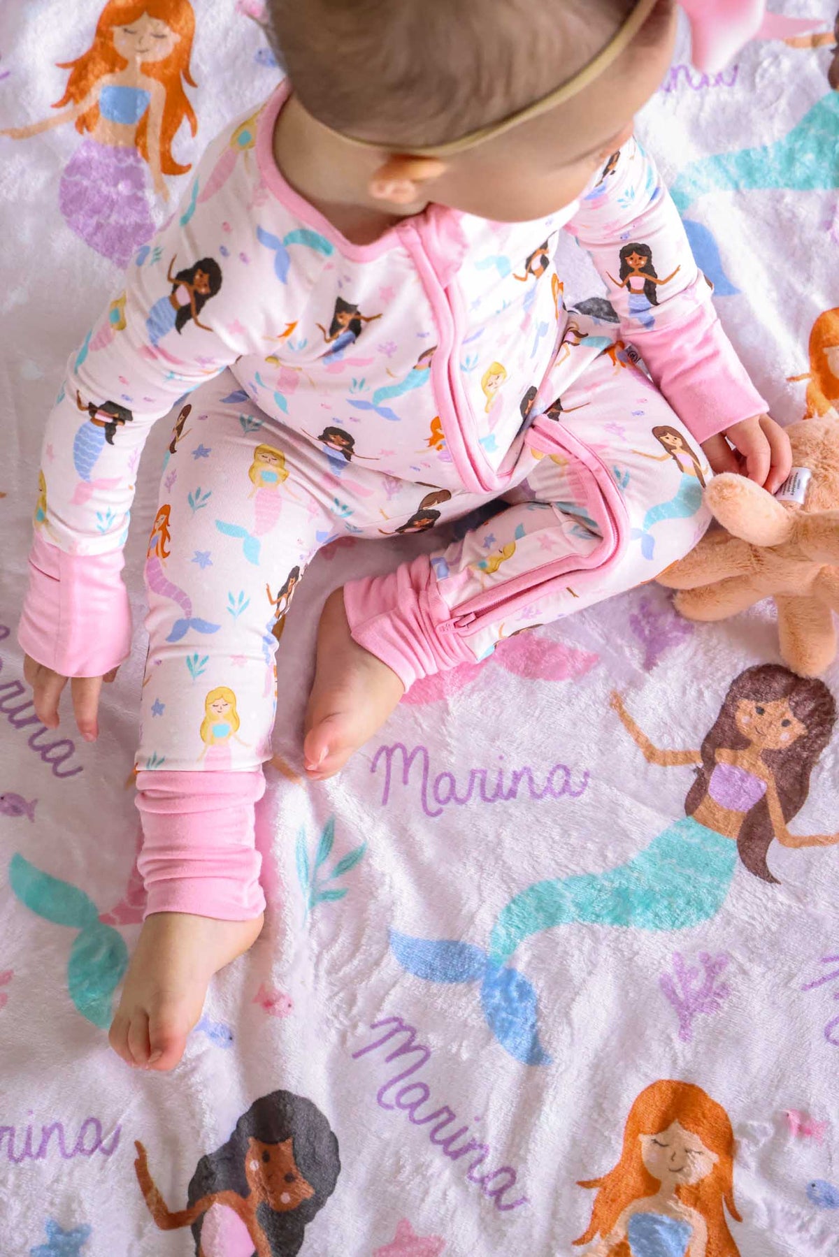 Personalized Kids Blanket | Let's Be Mermaids