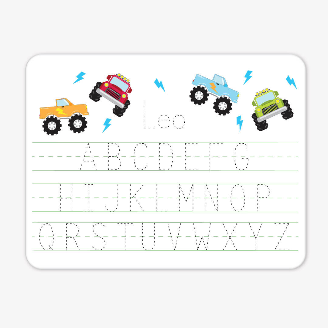 Kids Personalized Whiteboard | Truck Rally