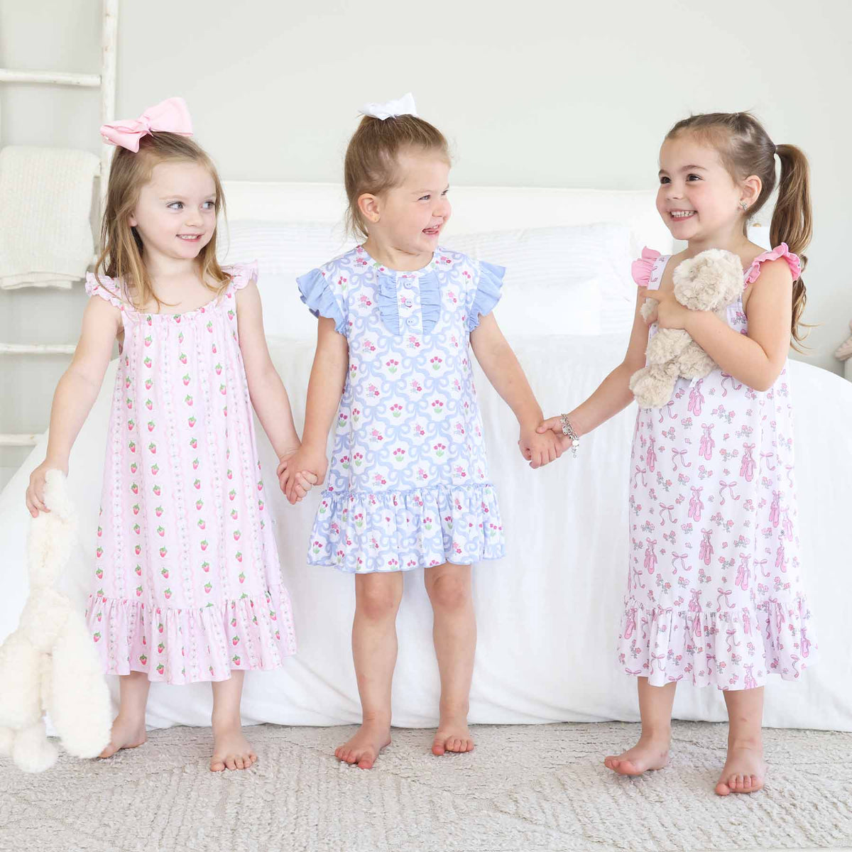 Girls' Flutter Sleeve Nightgown | Tied In Tulips