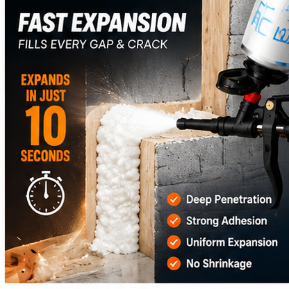 Complete Spray Foam Insulation Kit, Expanding Closed‑Cell Foam Set with Foam Gun & Safety Gear