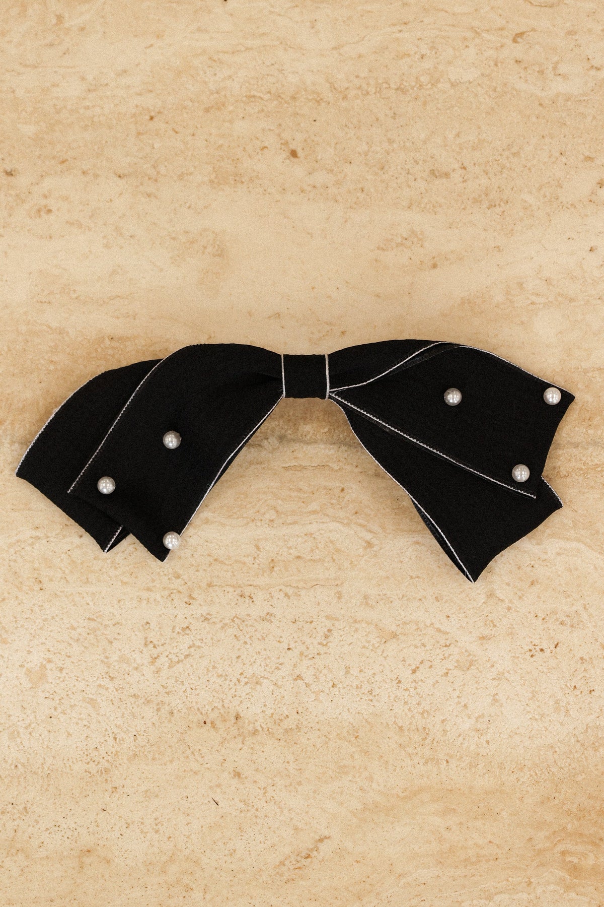 Astor Bow Hair Clip - Black