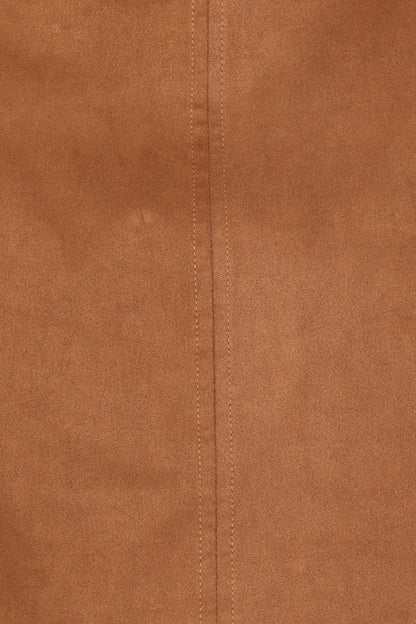 Charles Faux Sueded Top - Camel