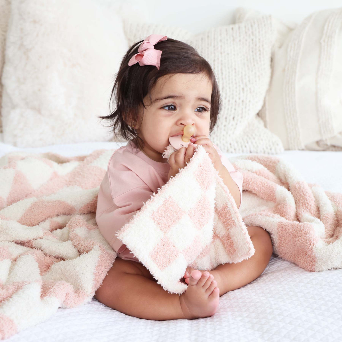 CuddleLane™ Luxe Lovey | Rose Check