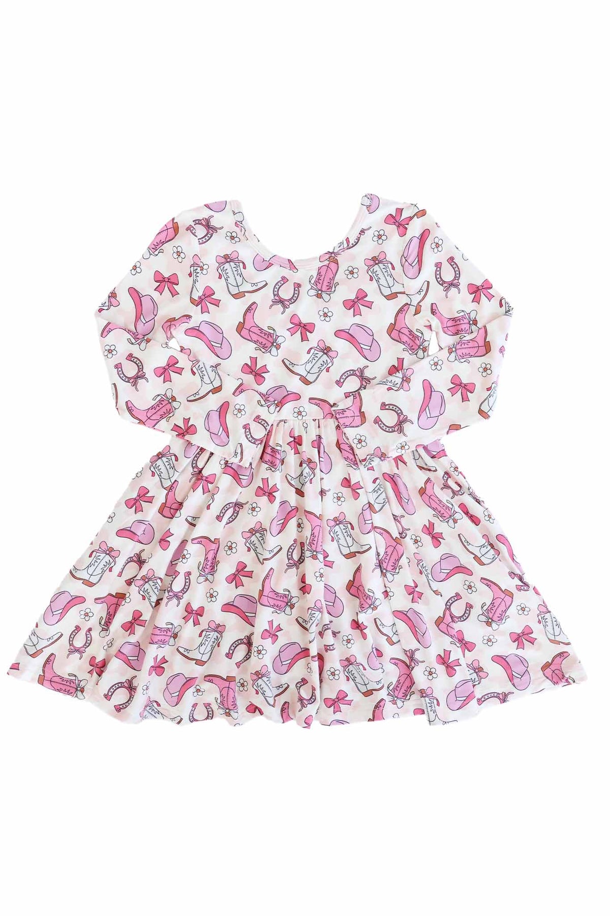 Girls' Long Sleeve Twirl Dress | Rodeo Dreams Pink
