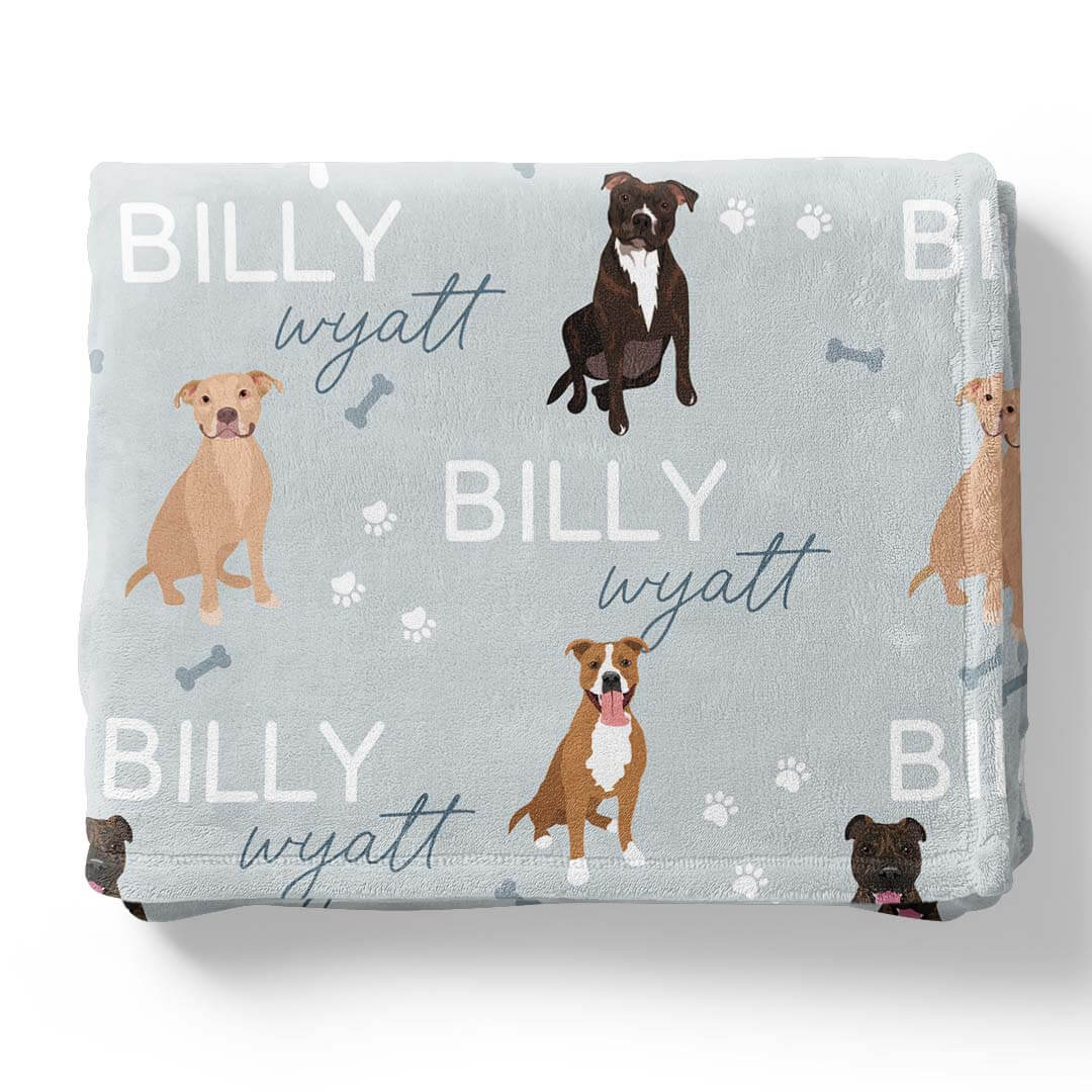 Personalized Kids Blanket | Pit Bull