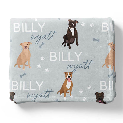 Personalized Kids Blanket | Pit Bull