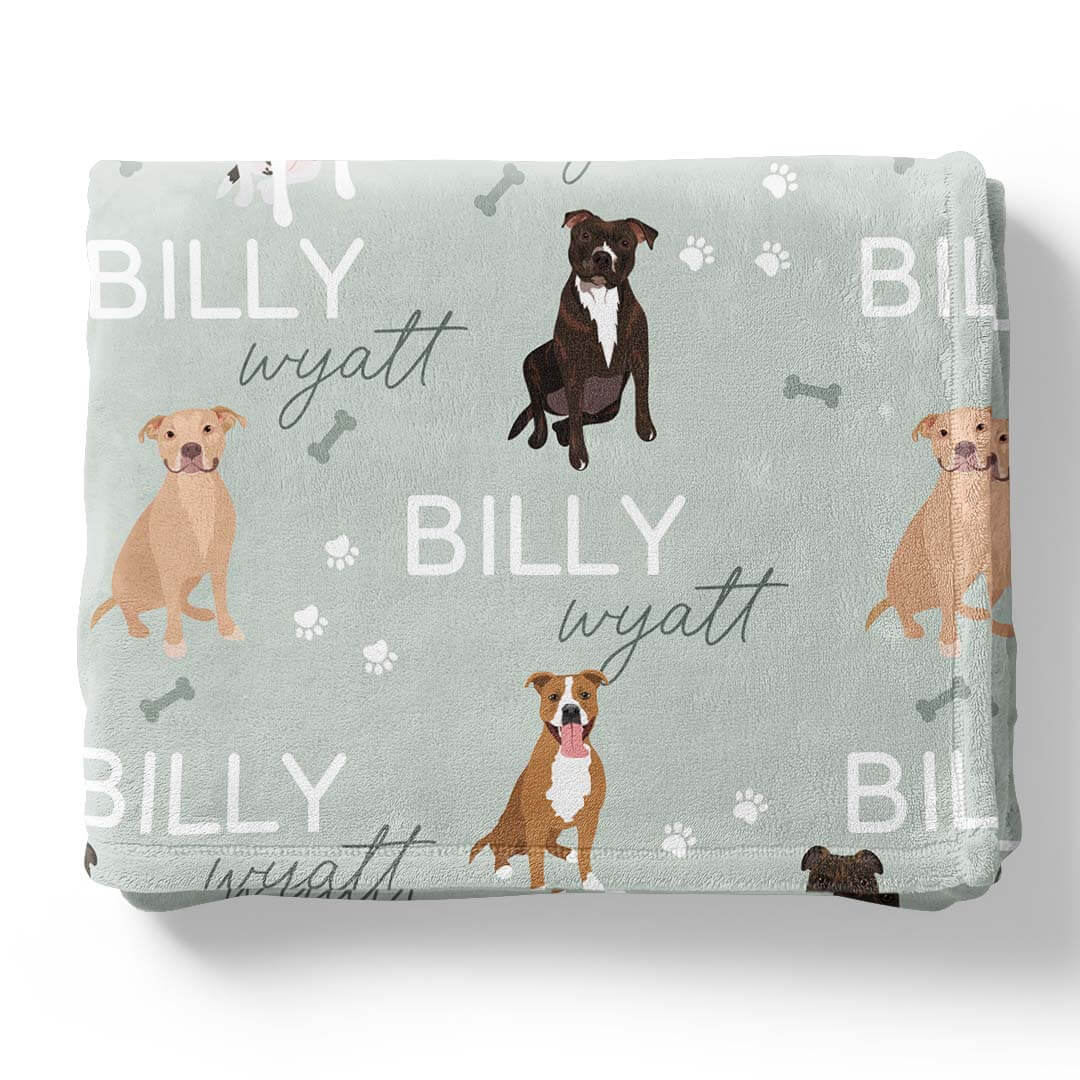 Personalized Kids Blanket | Pit Bull