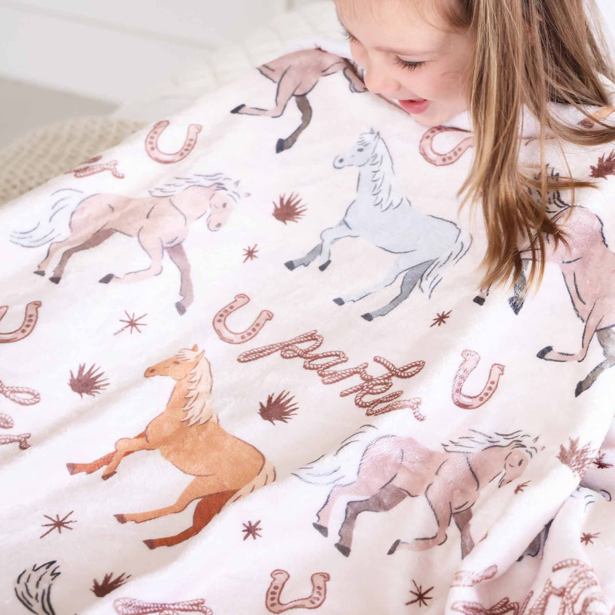 P's Ponies Personalized Kids Blanket