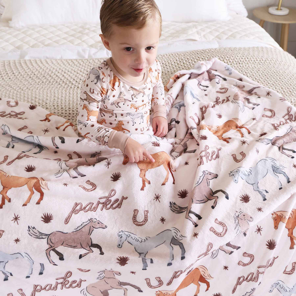 P's Ponies Personalized Kids Blanket