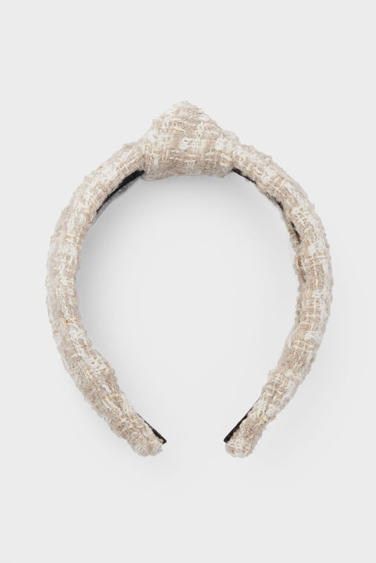 Bisque Tweed Slim Knotted Headband