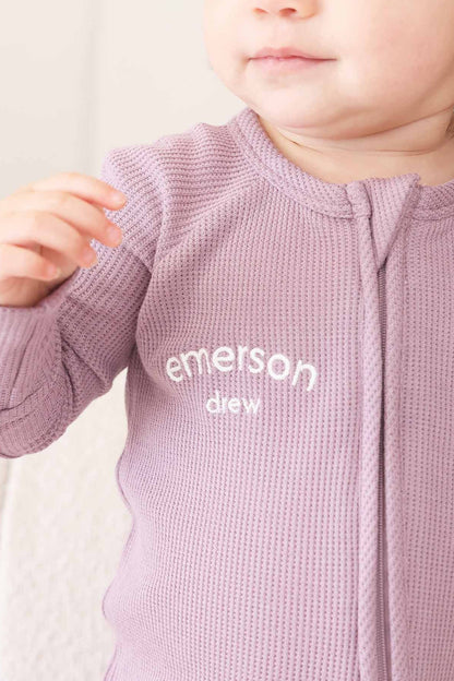 Embroidered Bamboo Waffle Convertible Zip Rompers | In Bloom