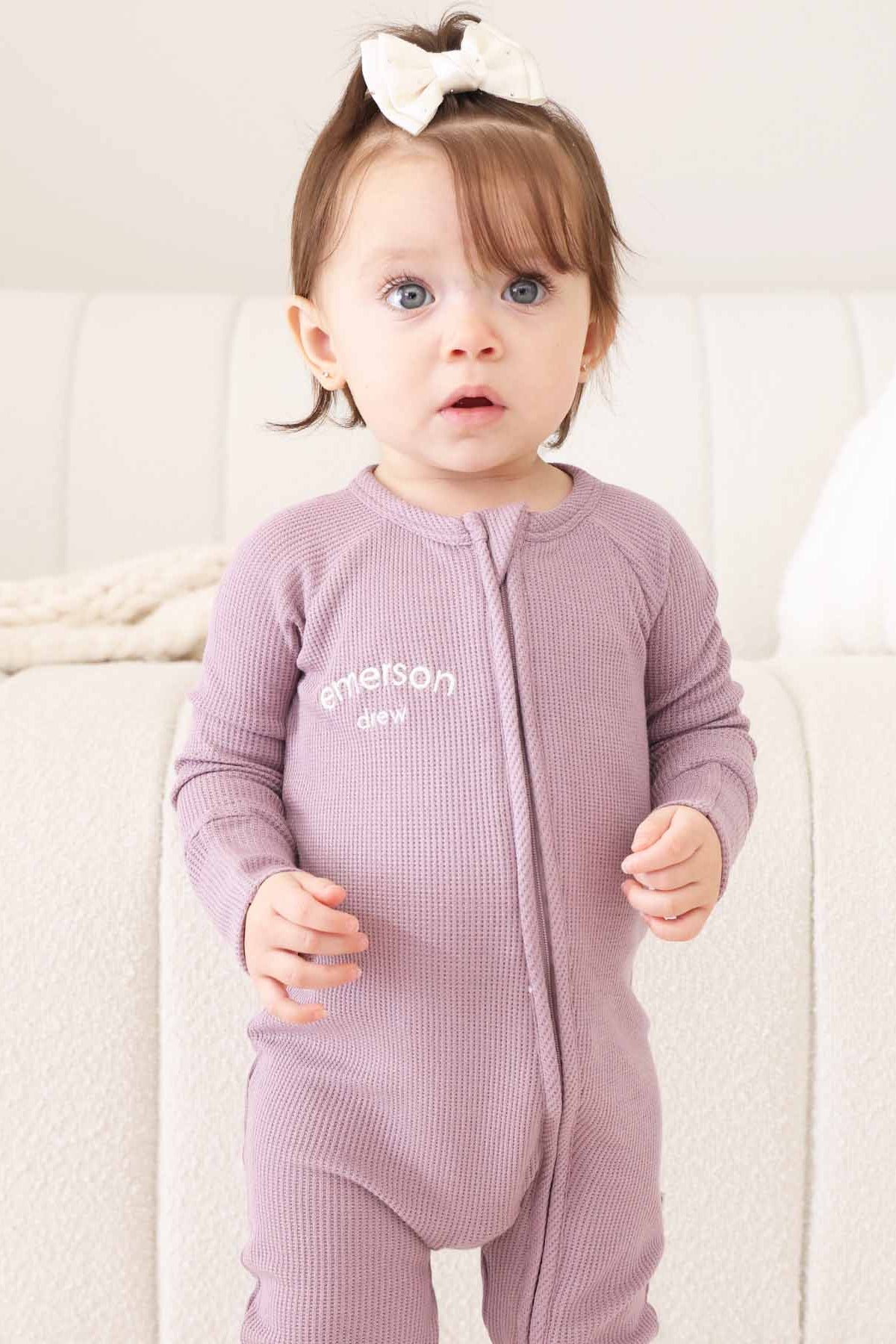 Embroidered Bamboo Waffle Convertible Zip Rompers | In Bloom