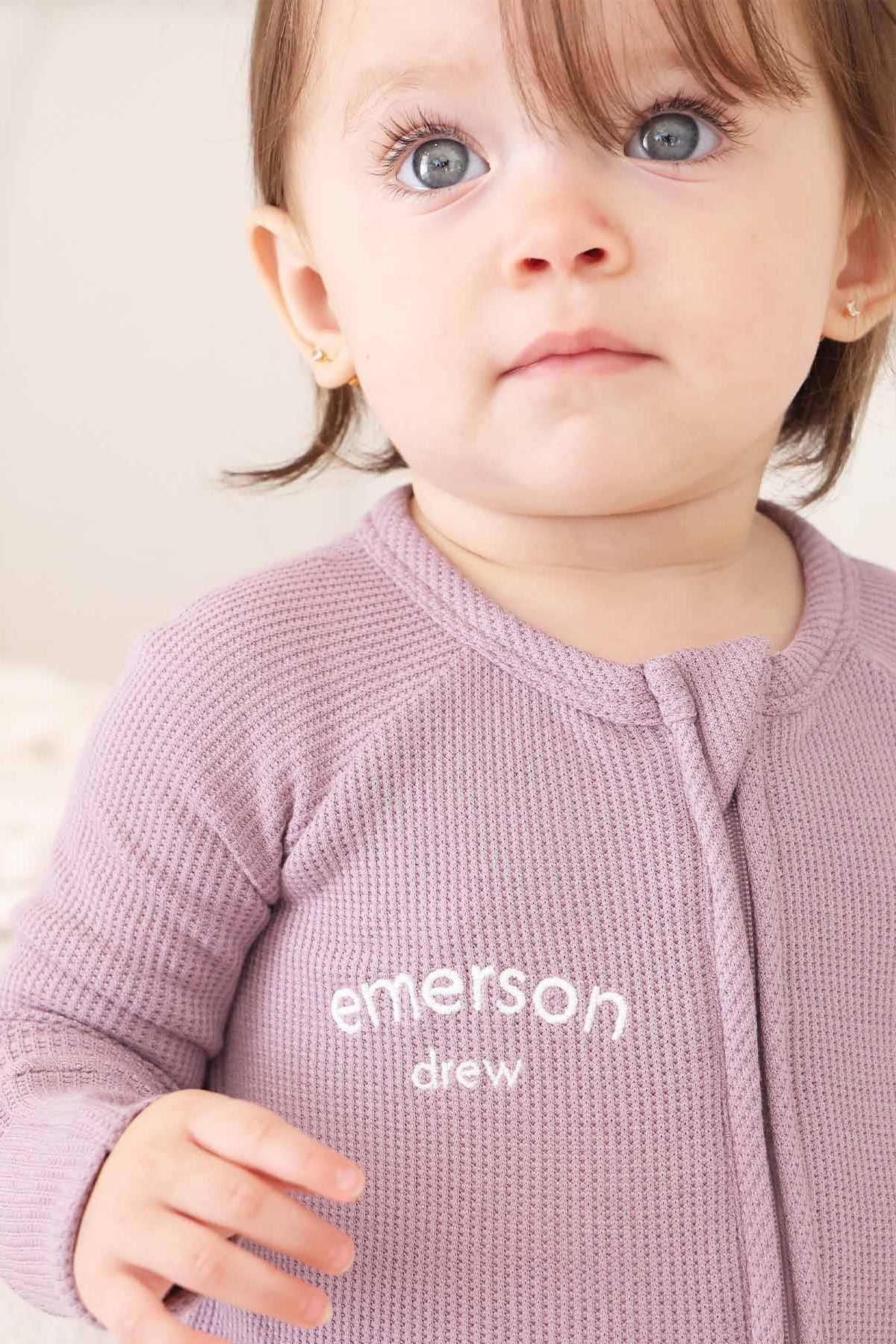 Embroidered Bamboo Waffle Convertible Zip Rompers | In Bloom