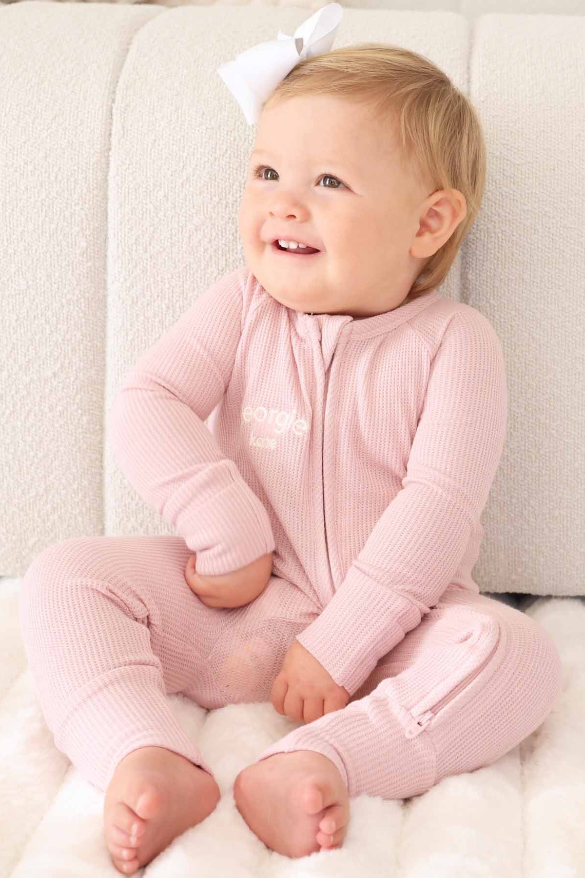 Embroidered Bamboo Waffle Convertible Zip Rompers | In Bloom