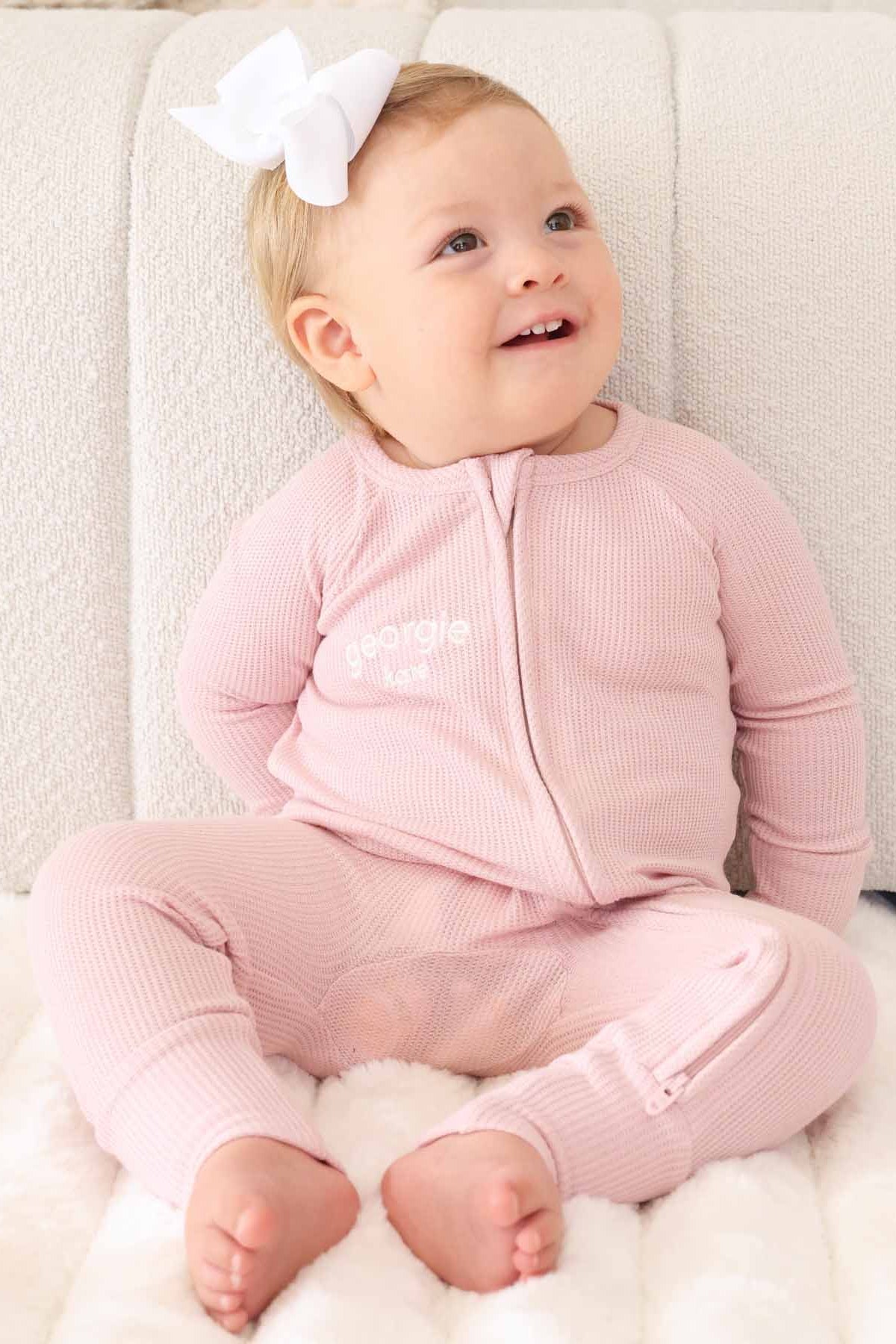 Embroidered Bamboo Waffle Convertible Zip Rompers | In Bloom