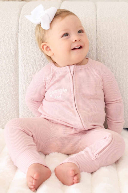 Embroidered Bamboo Waffle Convertible Zip Rompers | In Bloom