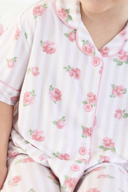 Girl's Two Piece Flare Lounge Set | Rosy & Cozy